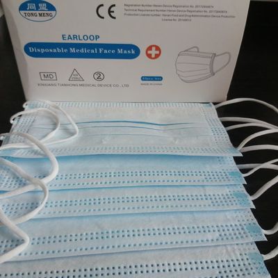 Disposable Blue Earloop Face Mask from OEM - Comfortable & Breathable with 3-Ply Protection