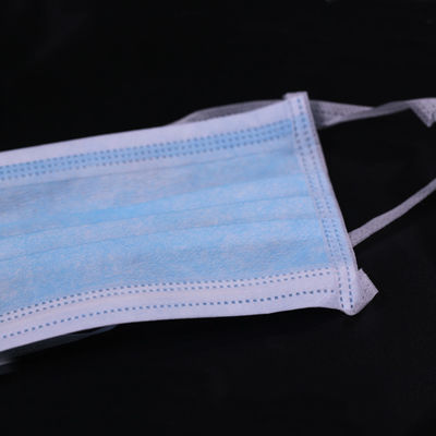 Pp 3 Ply Ear Loop Medical Face Mask Blue White Color